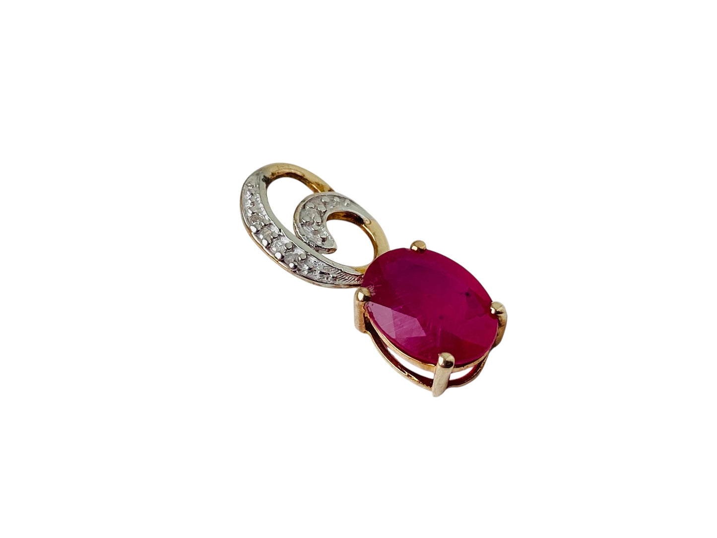 9ct Gold Ruby & Diamond Pendant