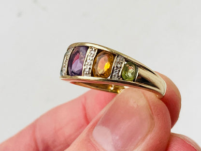 9ct Gold Multi Gemstone Ring