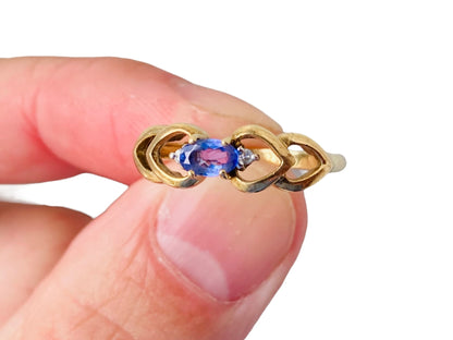 9ct Gold Tanzanite & Diamond Ring