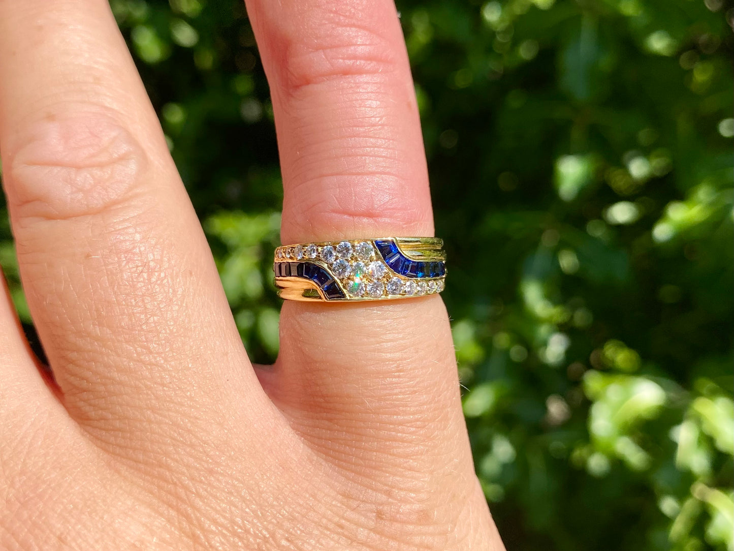 Vintage 18ct Gold Sapphire & Diamond Ring