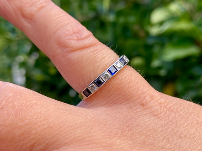 Vintage 18ct Gold Sapphire & Diamond Ring