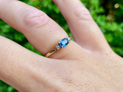 9ct Gold Topaz & Diamond Ring