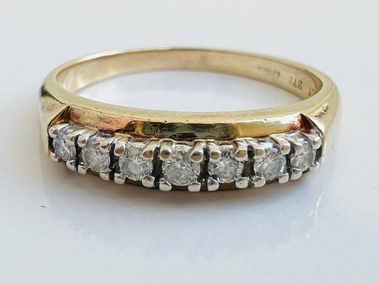9ct Gold Seven-Stone Diamond Ring