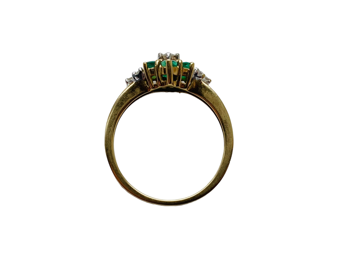 9ct Gold Emerald & Diamond Ring