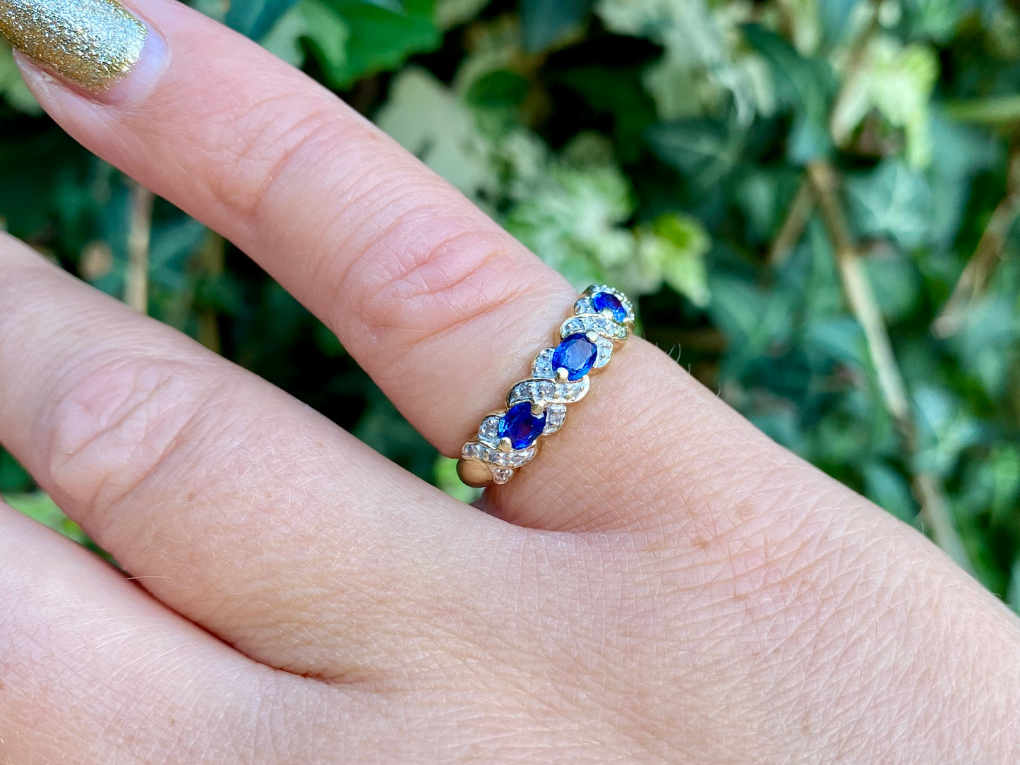 9ct Gold Sapphire & Diamond Ring