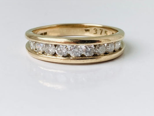 9ct Gold Nine-Stone 0.50ct Diamond Ring