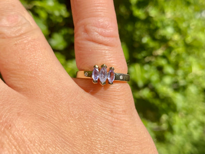 9ct Gold Tanzanite & Diamond Ring