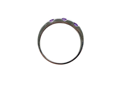 9ct Gold Amethyst & Diamond Stacking Ring