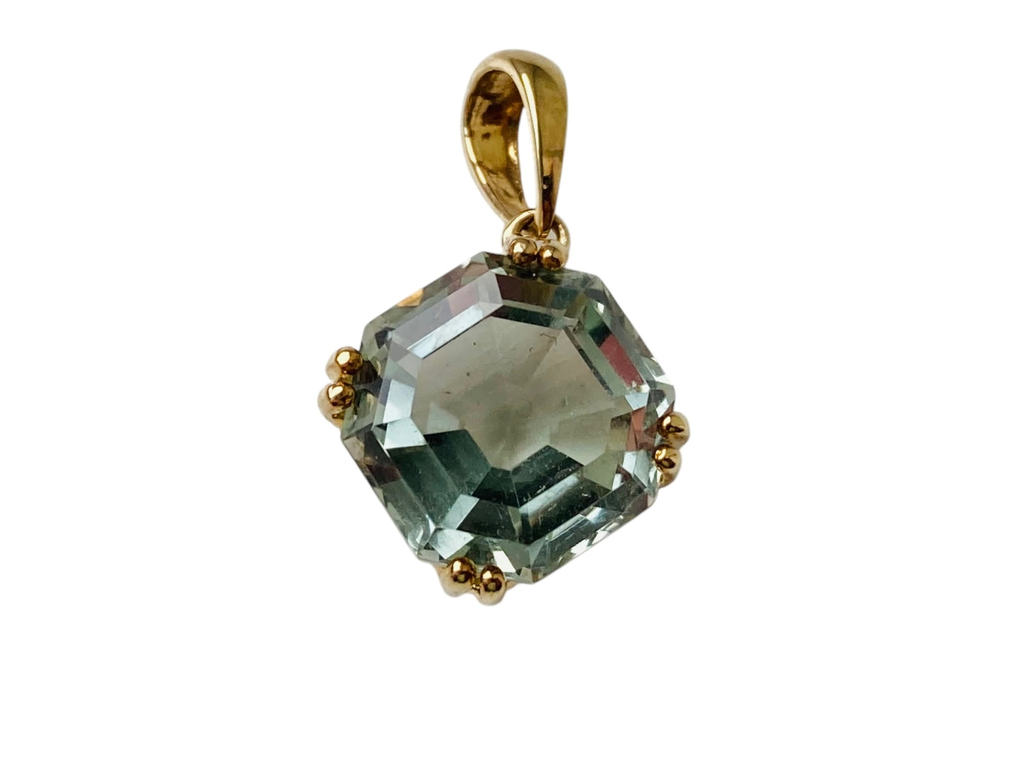 9ct Gold Green Amethyst Pendant