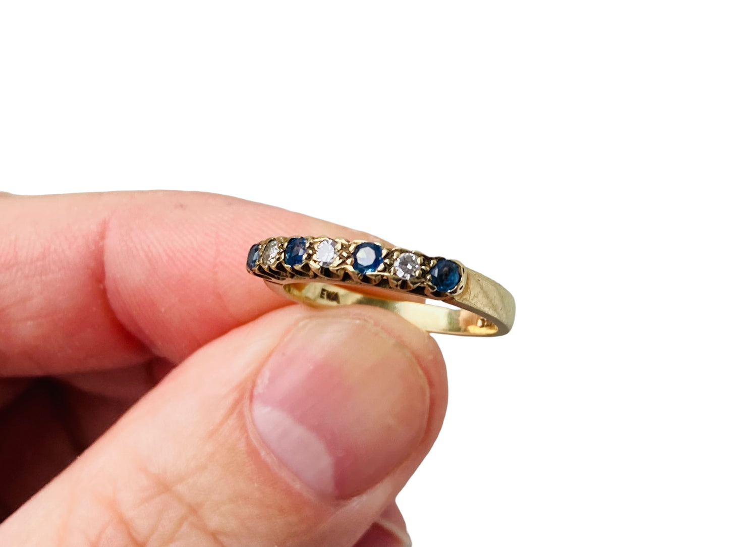 Vintage 9ct Gold Sapphire & Diamond Ring