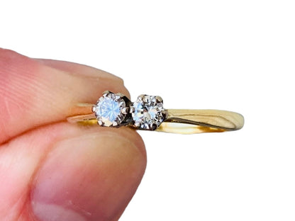 Vintage 18ct Gold Toi Et Moi Diamond Ring