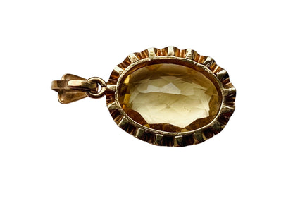 Vintage 9ct Gold Citrine Pendant