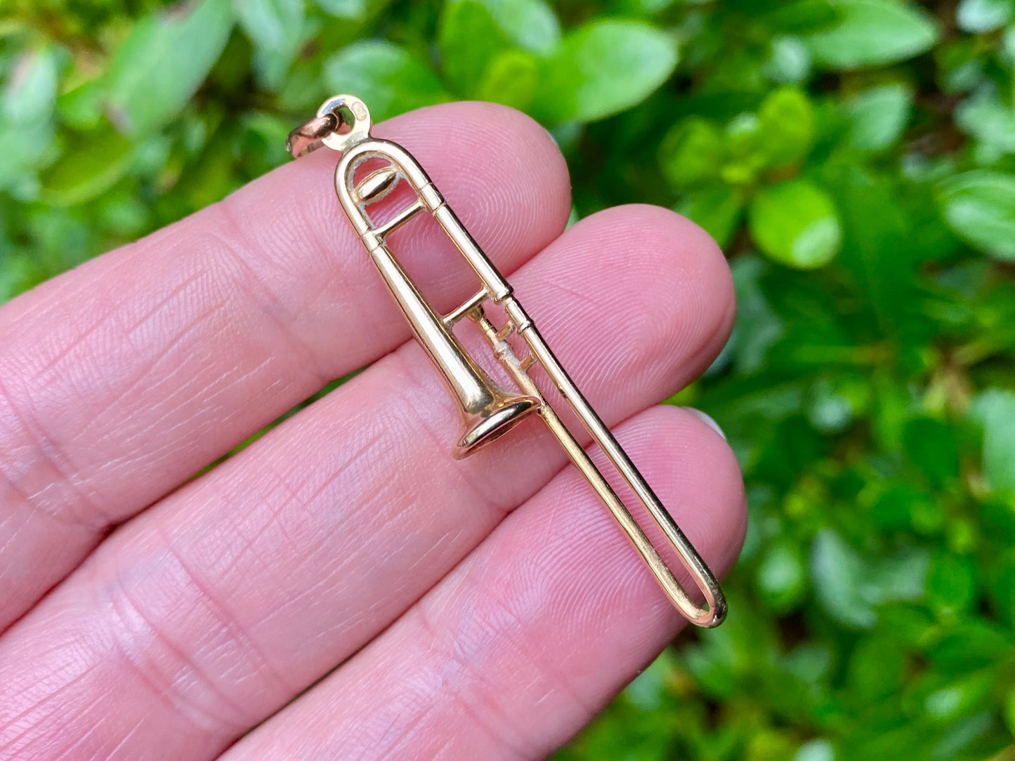 Vintage 9ct Gold Trombone Pendant