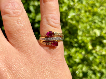 Vintage 18ct Gold Ruby & Diamond Ring