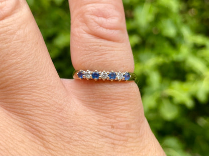 9ct Gold Sapphire & Diamond Ring