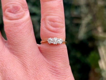 Antique 9ct Gold Diamond Ring