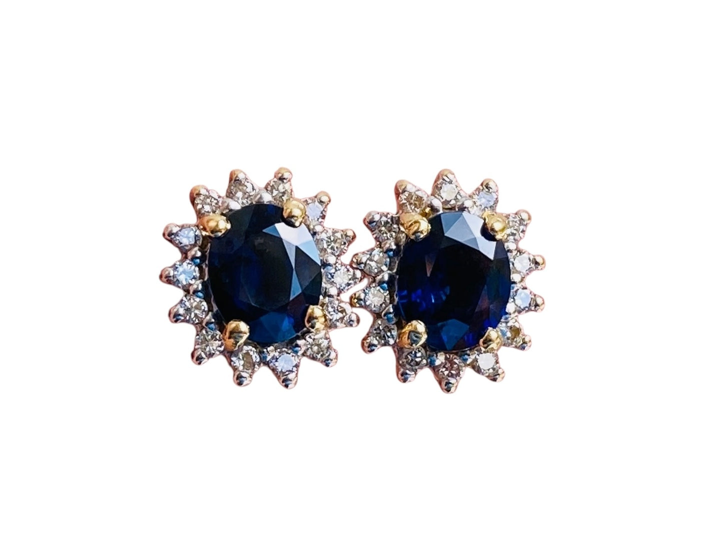 18ct Gold Sapphire & Diamond Earrings