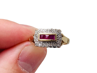 9ct Gold Ruby & Diamond Ring