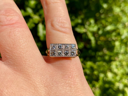Vintage 18ct Gold Eight-Stone Diamond Ring