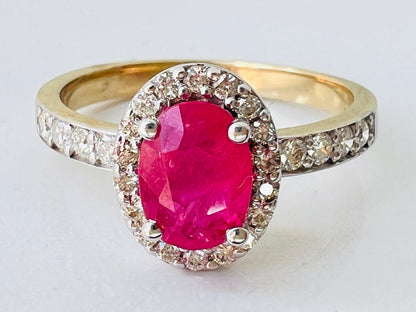 9ct Gold Ruby & Diamond Ring