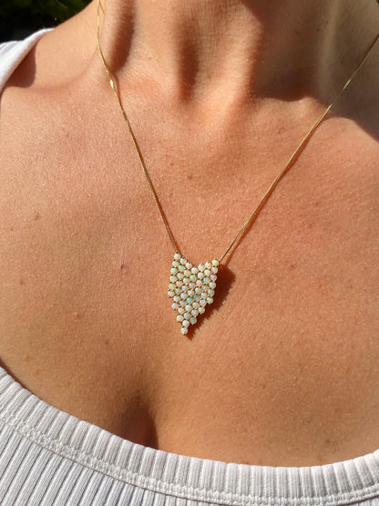 9ct Gold Opal Pendant With Necklace