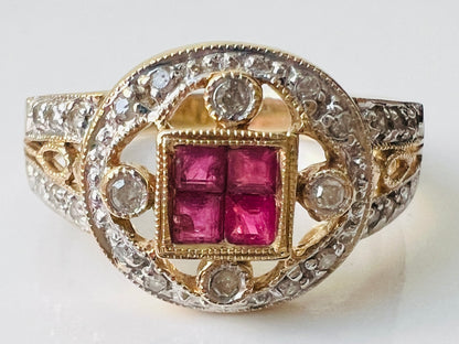 9ct Gold Ruby & Diamond Ring