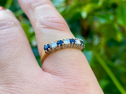 Vintage 18ct Gold Sapphire & Diamond Ring