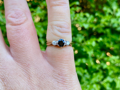 9ct Gold Sapphire & Diamond Ring