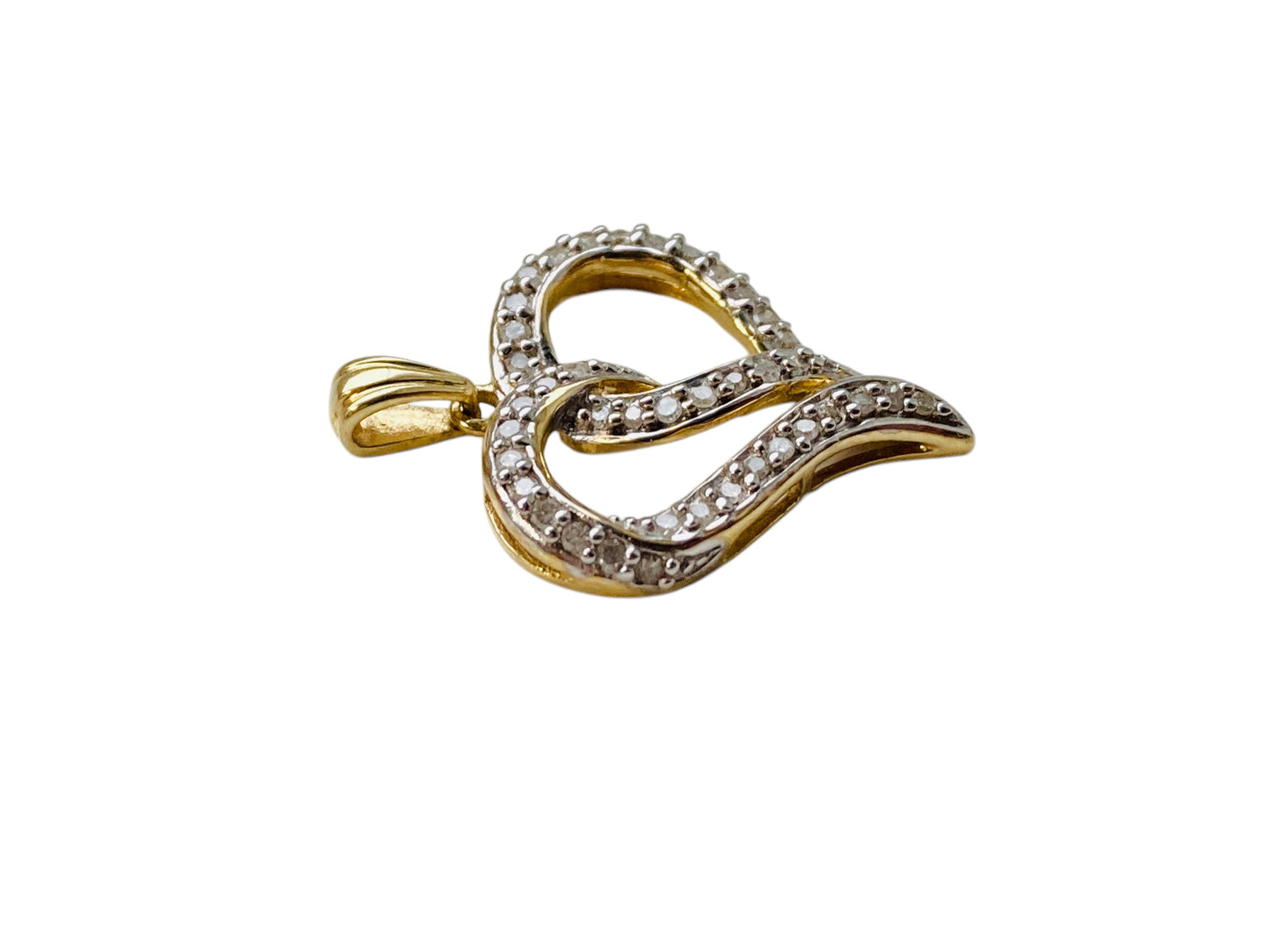 9ct Gold Diamond Heart Pendant