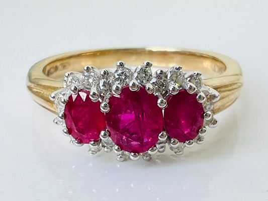 9ct Gold Ruby & Diamond Ring