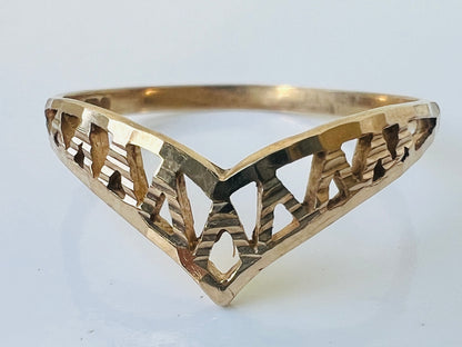 Vintage 9ct Gold Wishbone Ring