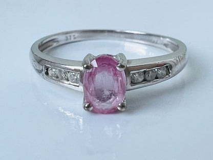 9ct Gold Pink Sapphire & Diamond Ring