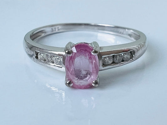 9ct Gold Pink Sapphire & Diamond Ring