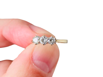 9ct Gold Three-Stone Diamond Ring