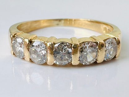 Vintage 18ct Gold Five-Stone Diamond Ring