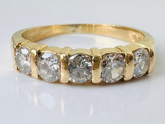 Vintage 18ct Gold Five-Stone Diamond Ring
