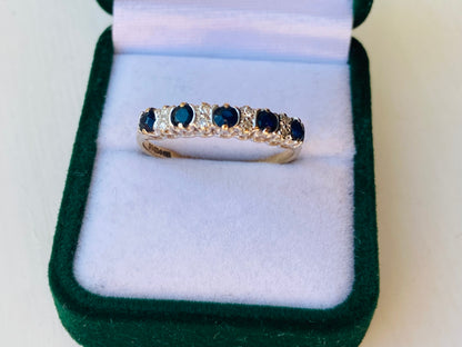 9ct Gold Sapphire & Diamond Ring