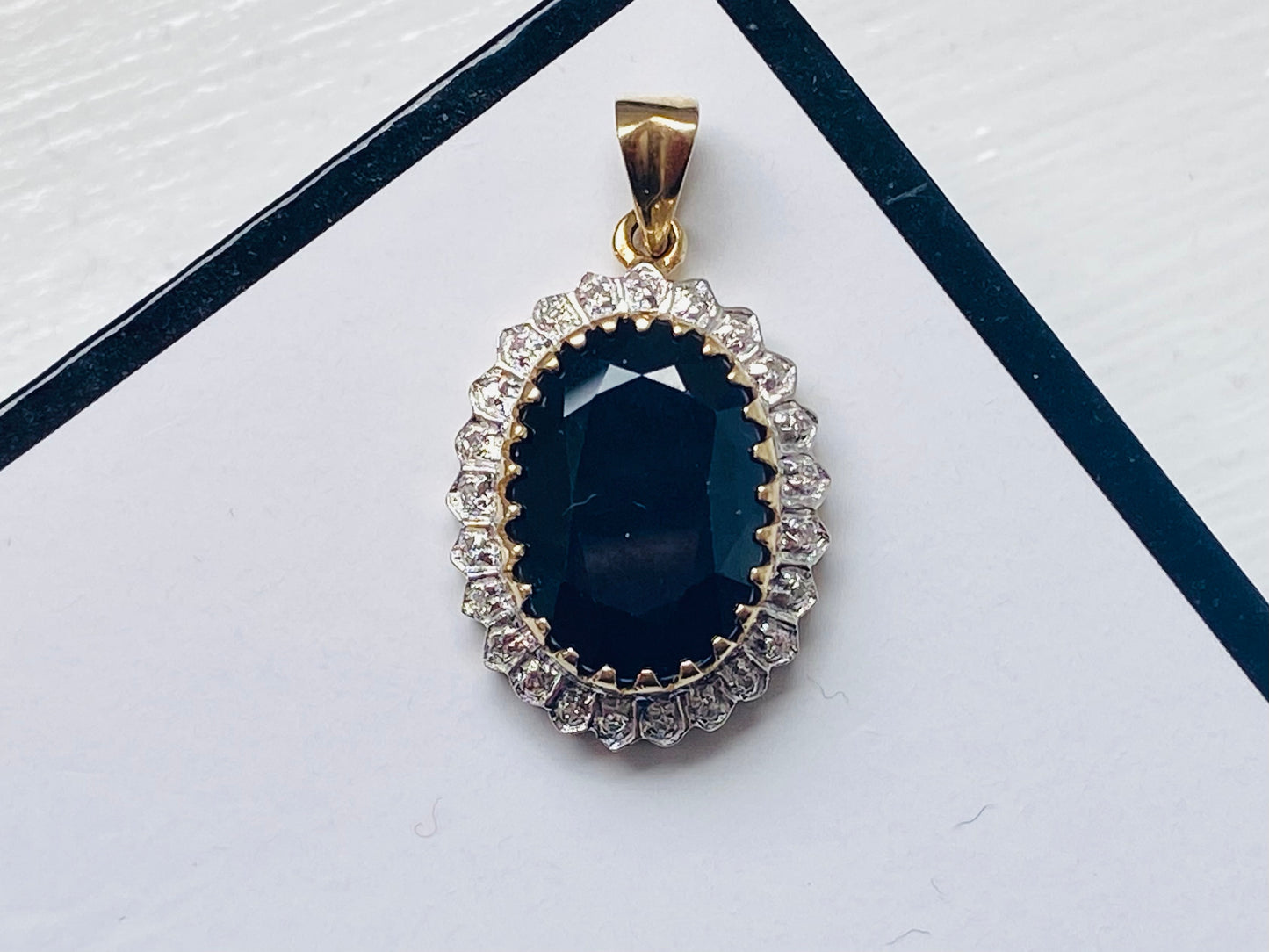 9ct Sapphire & Diamond Pendant