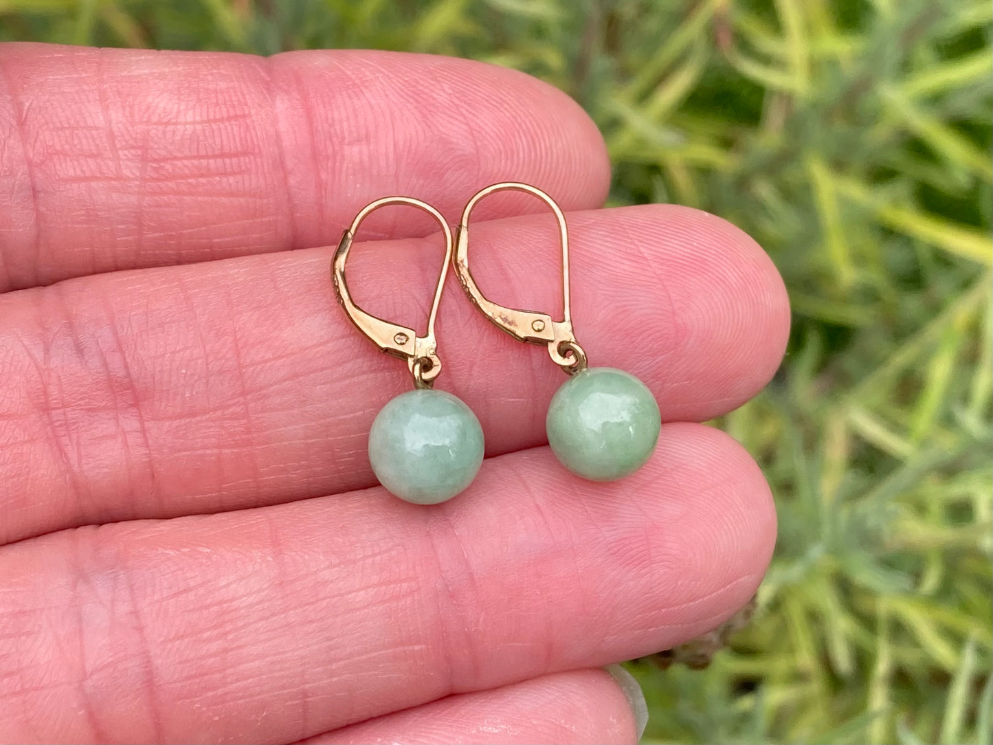 9ct Gold Jade Earrings