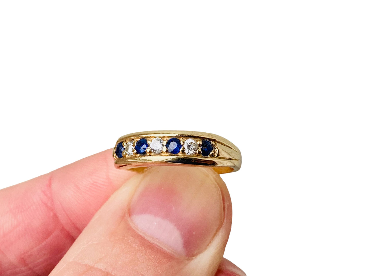 9ct Gold Sapphire & Diamond Ring