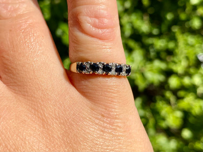 9ct Gold Sapphire & Diamond Ring