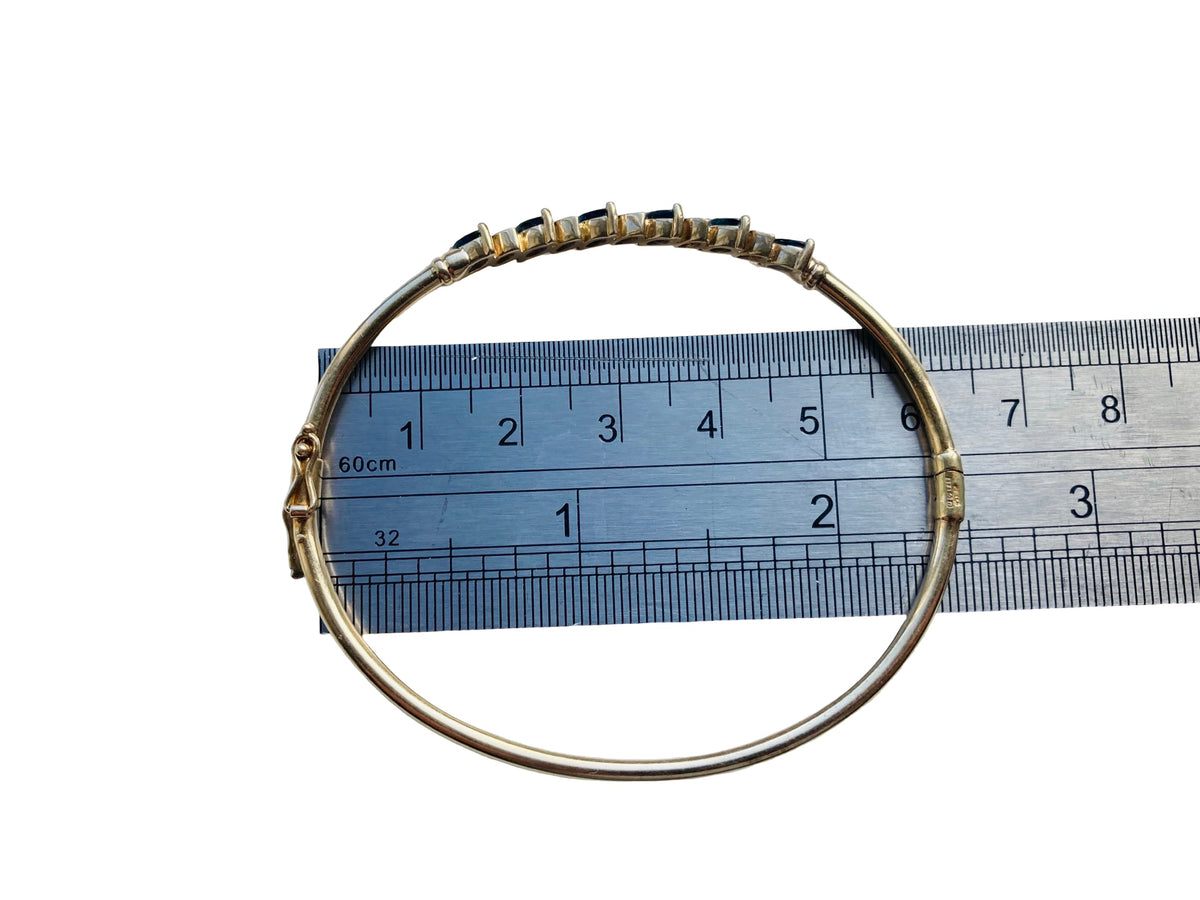 9ct Gold Sapphire & Diamond Bangle