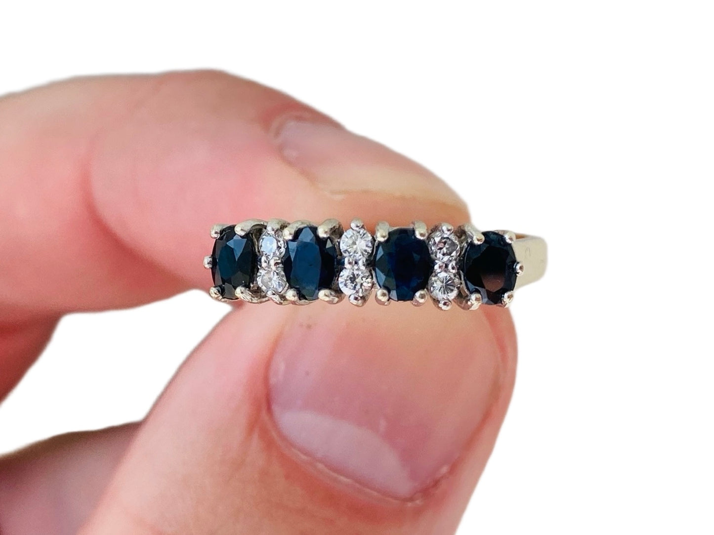 Vintage 9ct Gold Sapphire & Diamond Ring
