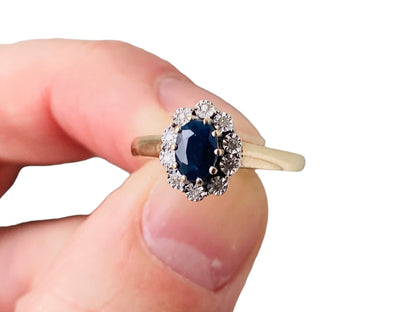 9ct Gold Sapphire & Diamond Ring