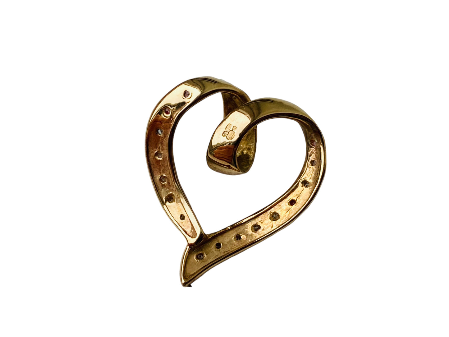 9ct Gold Diamond Heart Pendant