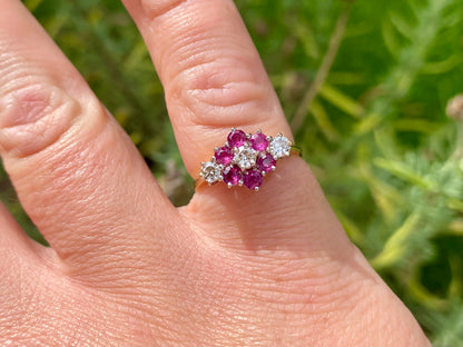 Vintage 18ct Gold Ruby & Diamond Ring