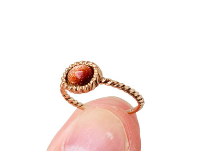 Vintage 9ct Gold Goldstone Ring