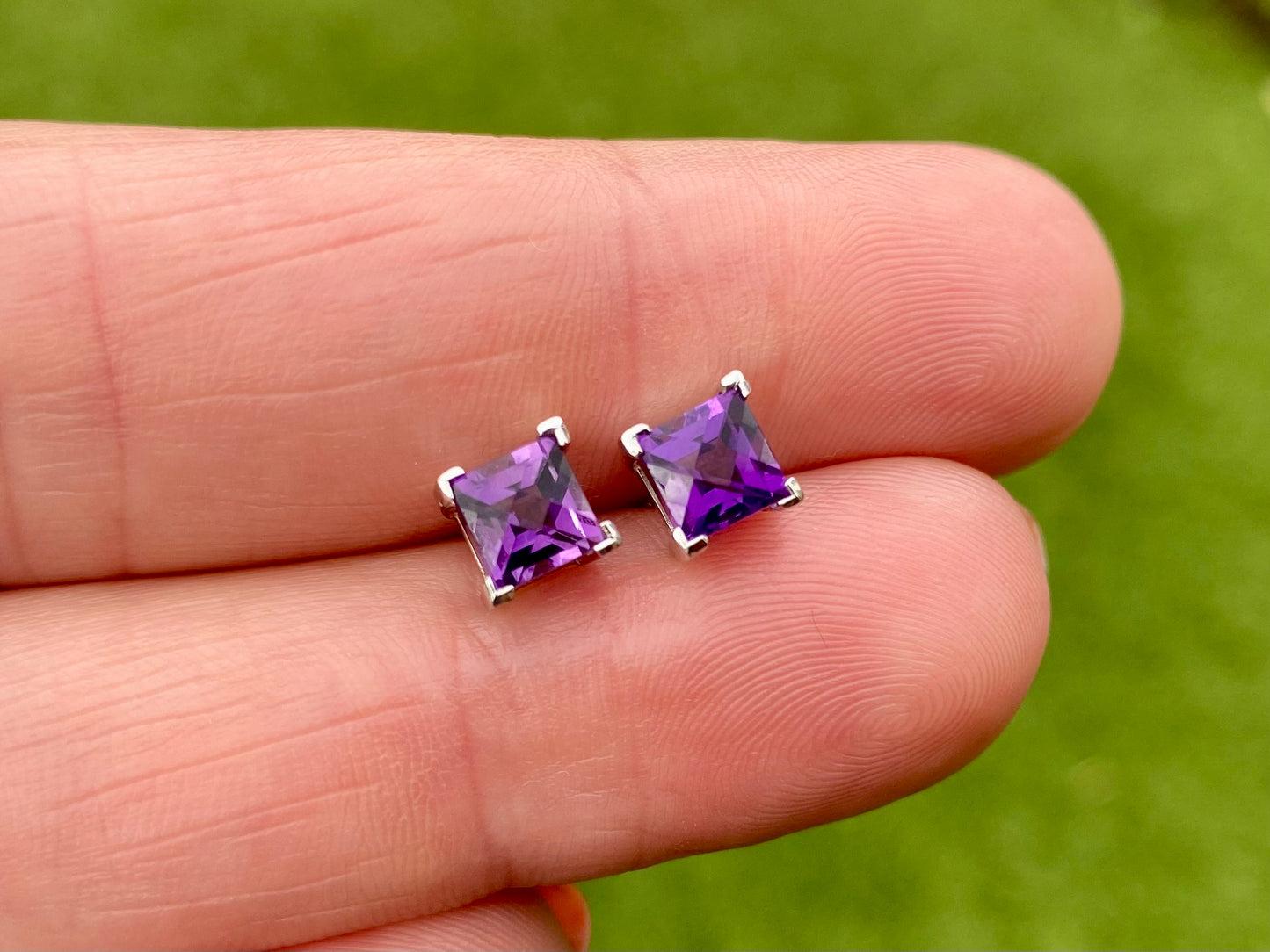 9ct Gold Amethyst Earrings