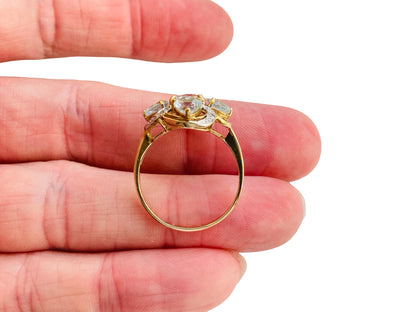 9ct Gold Morganite, Beryl & Diamond Ring
