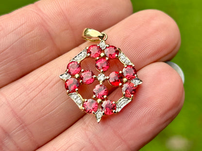 9ct Gold Ruby & Diamond Pendant